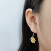 Gold Color Earrings Drop Stainless Steel Classic Jewelry for Woman Plant Charms Flower of Life Maple Leaf Snowflake Gift - Image 2
