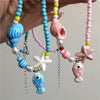 Colorful Ceramic Fish and Starfish Bead Choker Necklace - Image 17