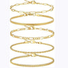 Ankle Bracelet for Women Gold Plated Silver Anklet Bracelets Cuban Link Chain Anklets Set Summer Jewelry - Image 5