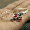 Vintage Ethnic Style Carved Floral Inlaid Zirconia Bangle Elegant Adjustable Open Cuff Bracelet Men and Women Party Jewelry - Image 4