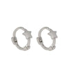 Silver Color Four Pointed Star Hoop Earrings For Women Simple Metal Cross Star Piercing Earrings Aesthetic Jewelry Gift - Image 6