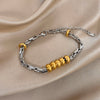 Greatera Light Twisted Steel Ball Gold Chain Bracelet Charm Two Tone Unique Artistic Men Women Bangle - Image 14