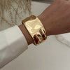 Exaggerated Irregular Chunky Cuff Bangle Bracelets for Women Simple Glossy Metal Jewelry Party Office Wrist Gift Accessories - Image 10