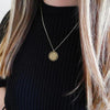 Vintage Rotating Round Disc Pendant Necklace for Women Men Two-sided Letter Signet Moon Sun Leaf Stainless Steel Jewelry - Image 4