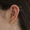 Crystal Huggie Hoop Earrings in Gold-Tone or Silver-Tone - Image 3