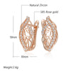 Crystal Flower Dangle Earrings for Women Rose Gold Color Zircon Daily Jewelry - Image 2