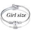 Cute Kids Initial Alphabet Letter Bracelet Bangle Stainless Steel Children Jewelry Cuff Heart Charm Bangles Little Girl Gift - Image 1
