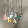 Colorful Stone Grape Cluster Pendant Necklace on Box Chain - Image 19