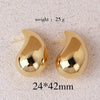 Exaggerated Metal Glossy Waterdrop Dangle Earrings for Women Lightweight Hollow Thick Teardrop Chunky Hoops Jewelry - Image 8