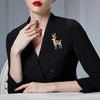 Rinhoo Xmas Enamel Zircon Elk Deer Brooch Pins For Women Men Christmas Animal Year Gift Jewelry - Image 6