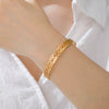 Stainless Steel Bracelet Lotus Flower Bangle Elegant Hollow Carved Symbol Magic Good Luck Amulet Bangls Jewelry - Image 1