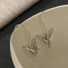 Unique Creative Paper Crane Model Silvery Dangle Earrings for Women Chic Design Banquet Festival Jewelry Accessories - Image 4
