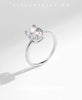 MODIAN 925 Sterling Silver Minimalist Oval Zirconia Finger Ring Prong Setting CZ Band For Women Engagement Anniversary Gift
