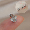 1Piece 16G Titanium Steel CZ Leaf Bee Piercing Lip Labre Studs Tragus Helix Cartilage Couch Lobe Earrings Body Jewelry For Women - Image 33