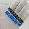 2pcs/Set Y2K Punk Blue Black Elastic Choker Stretch Tattoo Necklace Jewelry Personality Neck Chain Jewelry Accessories Favor - Image 3