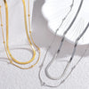 Punk Clavicle Flat Blade Snake Link Choker Necklace Gold Silver Color Stainless Steel Double Necklace Women Jewelry Gift - Image 3