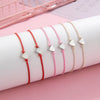 2 Pcs Card Sets of Minimalist Casual Style Copper Heart Adjustable Rope Chain Couple Bracelet Jewelry Valentine's Day Gift - Image 5