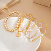 Retro Round Carved Pendant Bracelet Multi Layer Gold Color Star Round Bead Elastic Thread Woven Girls' Jewelry - Image 5