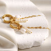 Pvd Plated Gold Color Pearl Tassel Chain Hoop Earrings Stainless Steel Elegant Style Women Jewelry Wholesales - Image 4