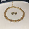 Green Rhinestone Necklace Stud Earrings For Women Crystal Choker Necklaces Ladies Weddings Banquet Jewelry Set K - Image 17