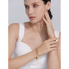 18cm Stainless Steel Imitation Pearls Pvd Gold Plated Thick Cuban Chain Charm Bangle Bracelet Jewelry Wome - Image 4