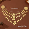 Kurdish Body Jewelry Arabic Gold Color Metal Coin Chain Tassel Bib Necklace Women's Party Wedding Clothing Accessory - Image 4