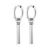 Punk Rock Geometric Bar Dangle Earrings for Men Boys, Stainless Steel Small Hoops, Simple Metal Jewelry - Image 7