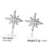 Shinny Clear Zircon North Star Stud Earring Stainless Steel Gold Color Women's Earrings Jewelry Gift - Image 13