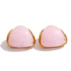 Resin Acrylic Triangle Y2K Earrings Golden Stainless Steel Charm Jewelry Amber Orange White Pink - Image 8