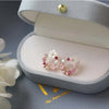 Y2k Pink Crystal Flower Pearl Butterfly Ear Studs Summer Korean Hoop Earrings For Women Jewelry Gift - Image 3