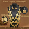 Summer Beach Vacation Jewelry Set Bohemian Round Wooden Bead Handmade Beaded Multilayer Long Necklace And Earrings For Women - Image 2