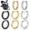 ZS Titanium 1 PC 18G Hoop Earrings Women Men Zircon Round Earrings D Shape 3 Colors Helix Cartilage Piercings Jewelry - Image 1