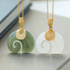 Stone Elephant Pendant Necklace on Gold-Tone Chain - Image 1