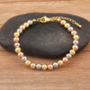 Classic Simple Copper Round Bead Bracelet Gold/Silver/Rose Color Women Adjustable Bangle Jewelry Accessories Birthday Gift - Image 1