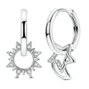 Silver Shining Zircon Earring Sparkling Simple Bow Irregular Curve Hoop Earring Jewelry Gifts for Women Men - Image 23