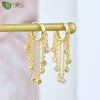 Silver Needle Zircon Crystal Tassel Hoop Earrings for Women Long Earrings Wedding Party Jewelry - Image 3