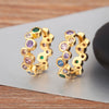 Korea Waterdrop/Round Shape Irregular Geometric Earrings For Female Inlaid Colorful Zircon Ear Jewelry Accessories - Image 9