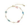 Lovely Lucky Turkish Evil Eye Hamsa Hand Star Fish Charm Link Chain Gold Plated Women Bracelet Necklace Set - Image 8