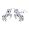 Silver Cat panda koala deer unicorn elephant Zircon Earrings for Women Jewelry Wedding Birthday Gift - Image 11