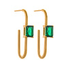 Charm Shiny Cubic Zirconia Stainless Steel Gold Plated Charm Drop Earrings for Women Simple Geometric Jewelry - Image 7
