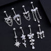 1pcs Faux Fake Belly Piercing Flower Butterfly Dangling Fake Belly Button Pircing Clip On Umbilical Navel Cartilage Earring Clip - Image 19