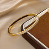 Glossy Rhinestone Stainless Steel Bangles Bracelets for Women Gold Silver Color Stacked Cuff Bracelet Jewelry Gifts - Image 5