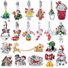 Silver Christmas Charms Santa Reindeer Sleigh Bell Gingerbread Tree Stocking Candy Cane Pendant Fit Bracelet Jewelry Gift - Image 1
