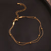 Double Layered Round Bead Snake Chain Gold Plated Jewelry 316L Stainless Steel Anklet Gift - Image 5