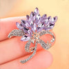 Temperament Purple Crystal Flower Brooches for Women Shiny Full of Zircon Pins Suit Jewelry Party Accessory Gift - Image 6