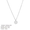 Minimalist Round Pendant Necklace for Women Stainless Steel Clavicle Necklace Long Chain Jewelry Statement Girl Gift - Image 16