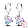 Silver Hoops Earrings Colorful Flower Butterfly Bee Drop Earring For Women Birthday Party Jewelry Gifts - Image 14