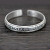Silver Carved Prajnaparamita Heart Sutra Lotus Flower Bracelet Six Character True Words Wide Vintage Bangles Jewelry - Image 1