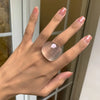 Hand Ornaments Exaggerated Acrylic Ring Classic Geometric Ring Candy Color Resin Big Dome Plain Ring Women - Image 3