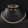 Round Cubic Zirconia Tennis Necklace and Earrings Bridal Jewelry Set - Image 2